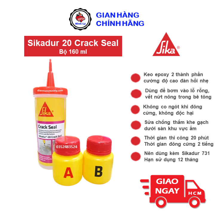 Sikadur 20 Crack Seal Keo Epoxy Sửa Chữa Vết Nứt Bê Tông Khe Gạch