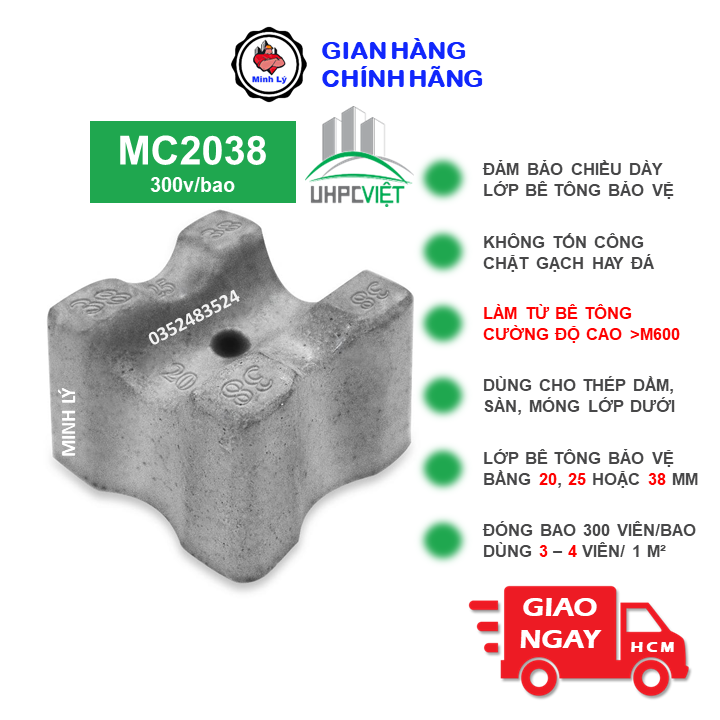 Viên Kê Bê Tông UHPC MC2038 (300v) Cường Độ Cao
