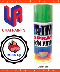 Sơn Phun Màu Xanh Táo A217 ATM Spray Cao Cấp (400ml/chai)